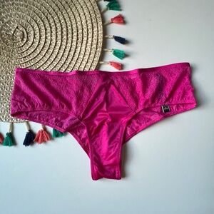 Victoria's Secret Very Sexy Icon Lace Cheeky Panty Fuscia Frenzy Medium NEW
